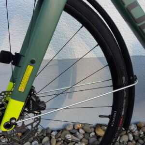 Green bicycle mudguard stays